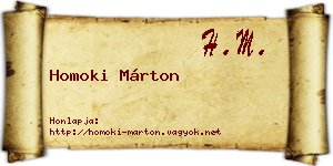 Homoki Márton névjegykártya