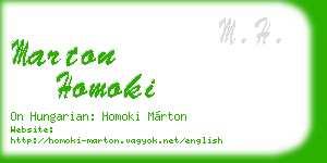 marton homoki business card